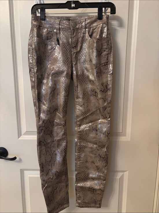 Boston Proper Pants - Boston Proper Metallic Taupe Snake-Print Skinny Pants NWT GIRLS NIGHT CLUB FUN